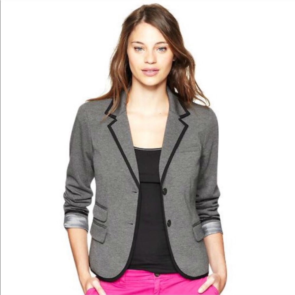 GAP Academy Schoolboy Gray Prep Blazer Navy Piping